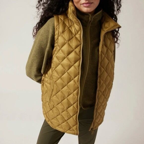 Athleta Whisper Featherless Vest Diamond Quilted Puffer Full Zip Women's Small - Picture 13 of 13